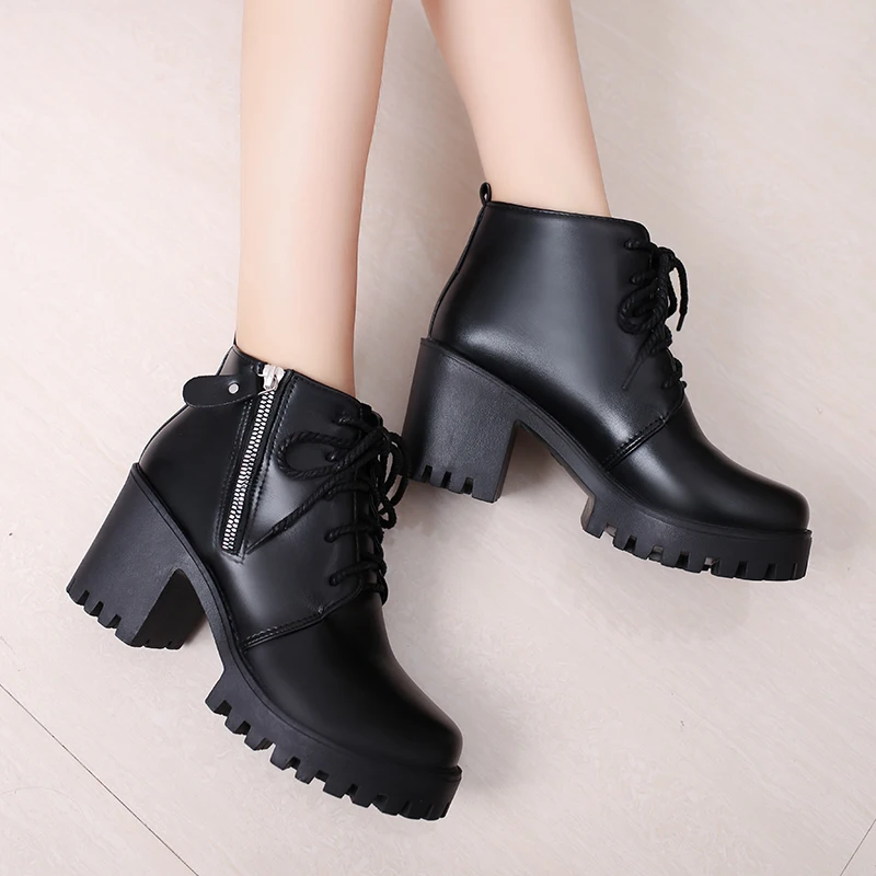 Platform Heels Women Ankle Boots Female Leather Thick High Heel Platform Boots Winter Autumn Lace Up Zipper Women Boots Grapara
Platform Heels Women Ankle Boots Female Leather Thick High Heel Platform Boots Winter Autumn Lace Up Zipper Women Boots Grapara
