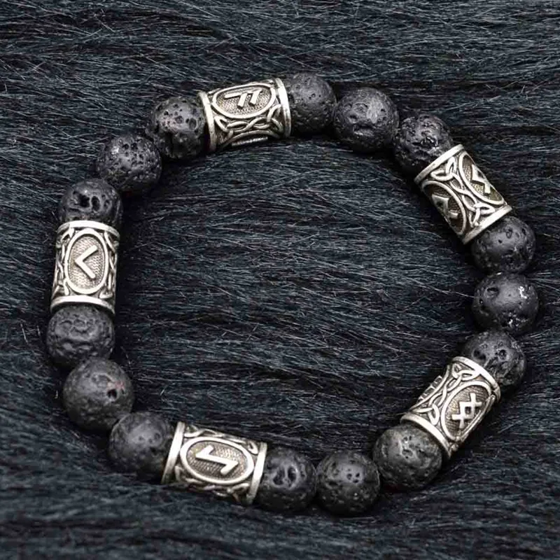 YIZIZAI Vintage 10mm Lava stone Antique Retro Beads Viking rune Alloy Norse jewelry Men's bracelet For women Men
YIZIZAI Vintage 10mm Lava stone Antique Retro Beads Viking rune Alloy Norse jewelry Men's bracelet For women Men