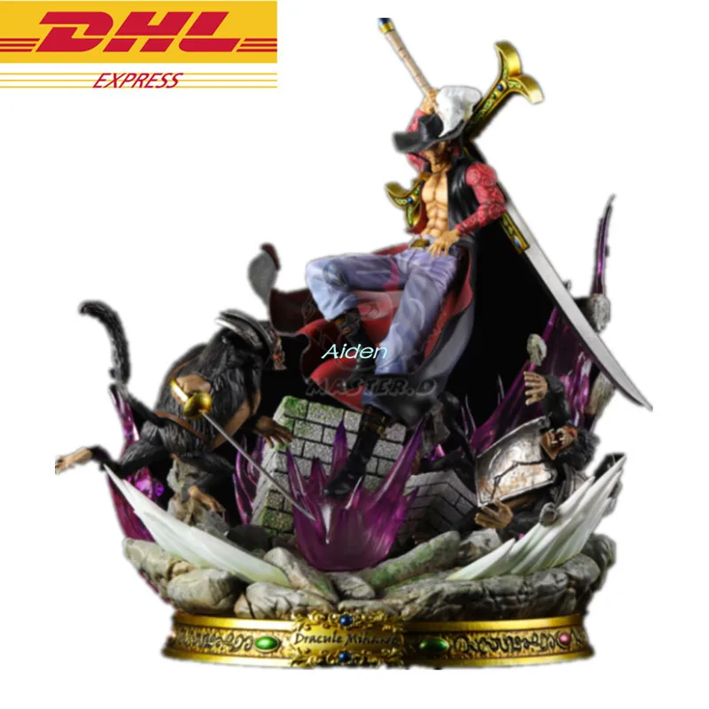 

15"ONE PIECE Statue Seven Warlords Of The Sea Bust Dracule Mihawk Full-Length Portrait Eagle Eye GK Action Figure Toy 39CM B1561