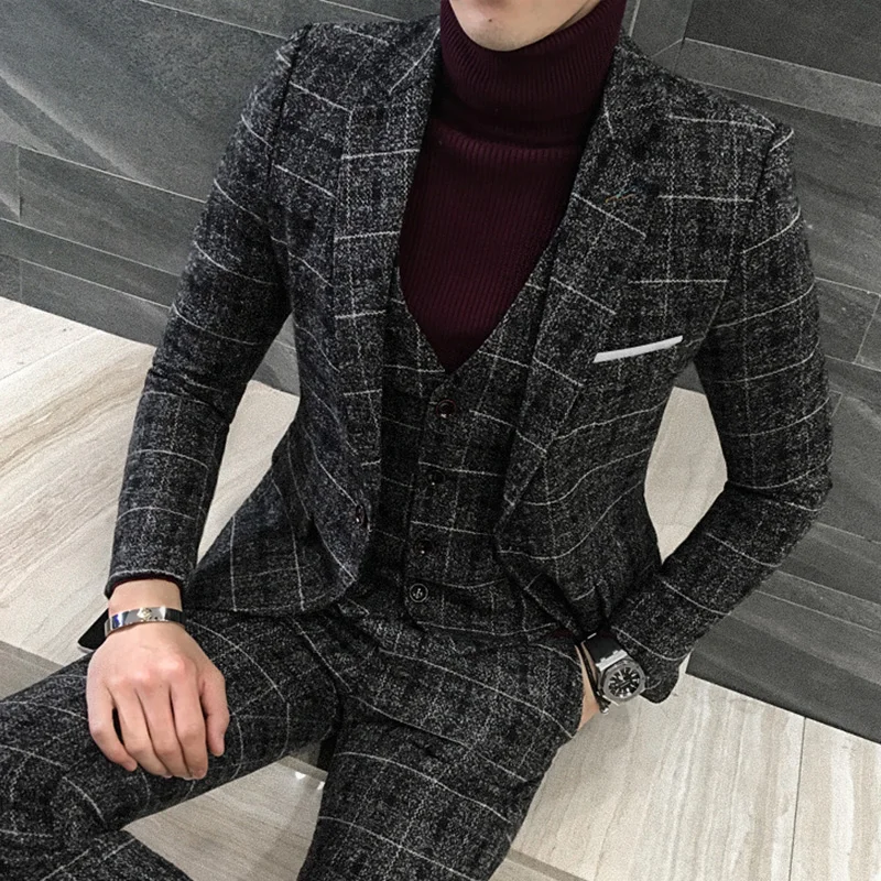 1 Piece Suits Men British Latest Coat Pant Designs Royal Blue Mens Suit Autumn Winter Thick Slim Fit Plaid Wedding Dress Tuxedos
1 Piece Suits Men British Latest Coat Pant Designs Royal Blue Mens Suit Autumn Winter Thick Slim Fit Plaid Wedding Dress Tuxedos
