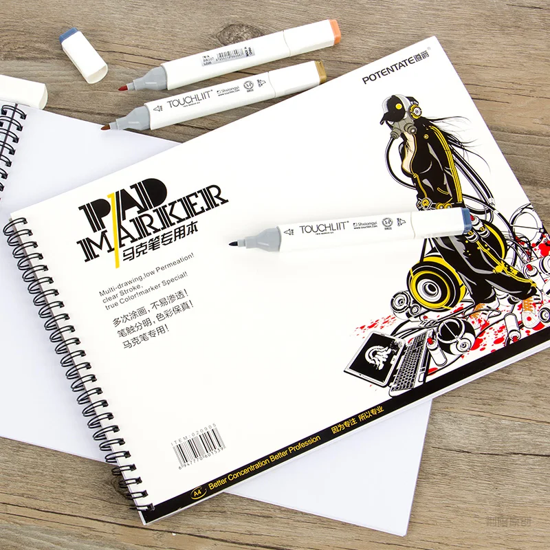 POTENTATE 120gsm A4 A5 32 Sheets Spiral Marker Pad Sketch Stationery Notepad Set For Drawing Book Manga Supplies
POTENTATE 120gsm A4 A5 32 Sheets Spiral Marker Pad Sketch Stationery Notepad Set For Drawing Book Manga Supplies