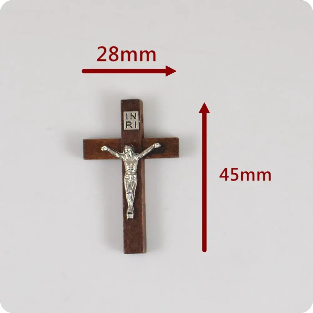 Деревянный крест из сплава INRI Jesus кулон католический ортодоксальный