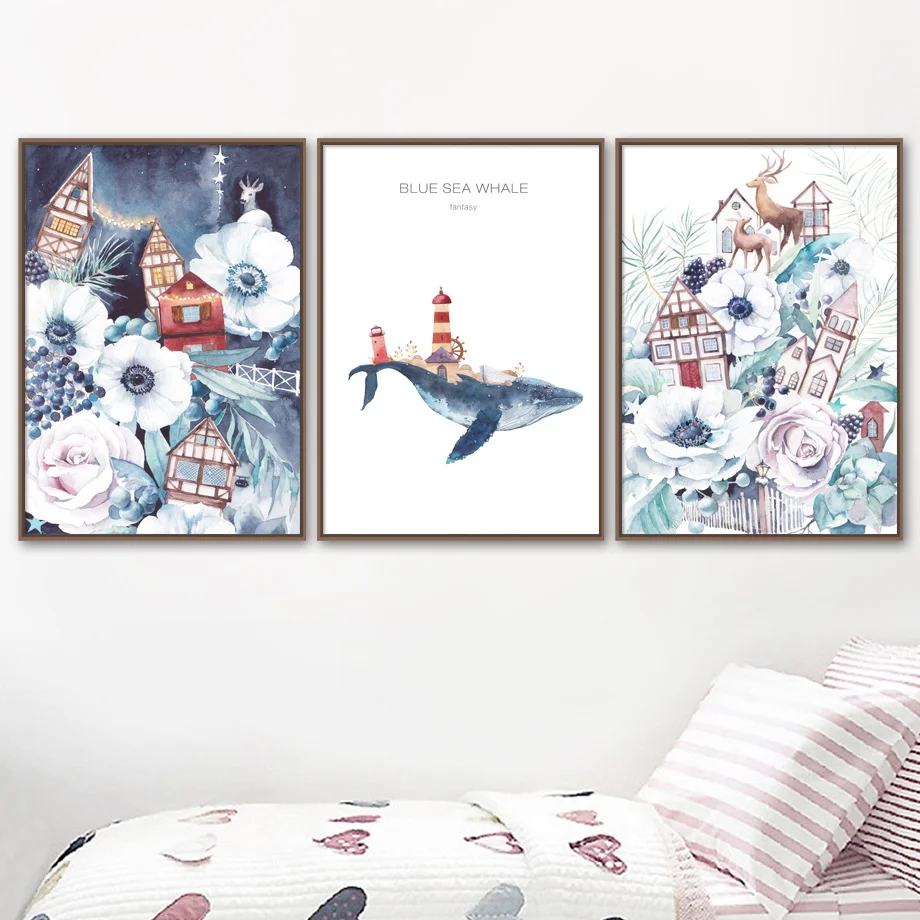 Cartoon Whale Deer Flower Wall Art Canvas Painting Nordic Posters And Prints Wall Pictures Baby Kids Room Home Decor
Cartoon Whale Deer Flower Wall Art Canvas Painting Nordic Posters And Prints Wall Pictures Baby Kids Room Home Decor