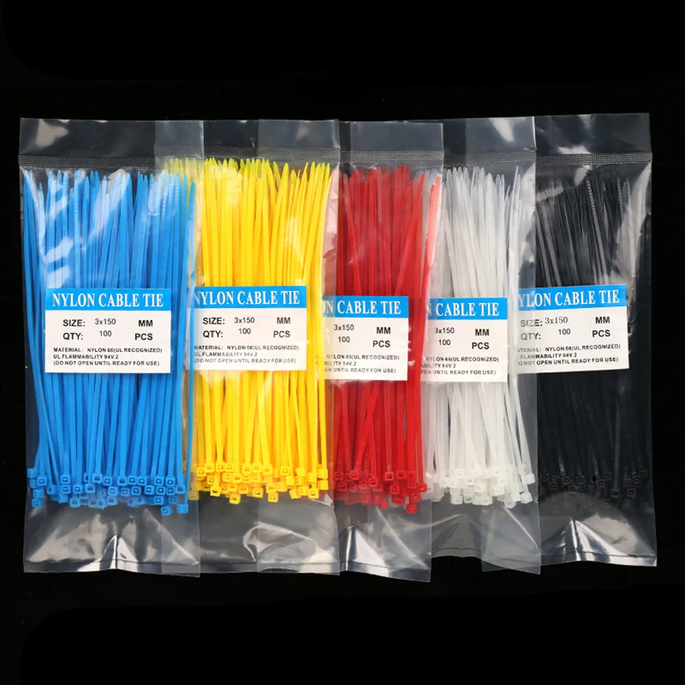100pcs/bag Colorful 3X150MM Self-Locking Plastic Nylon Wire Zip Ties Cable Tie Seven Color
100pcs/bag Colorful 3X150MM Self-Locking Plastic Nylon Wire Zip Ties Cable Tie Seven Color