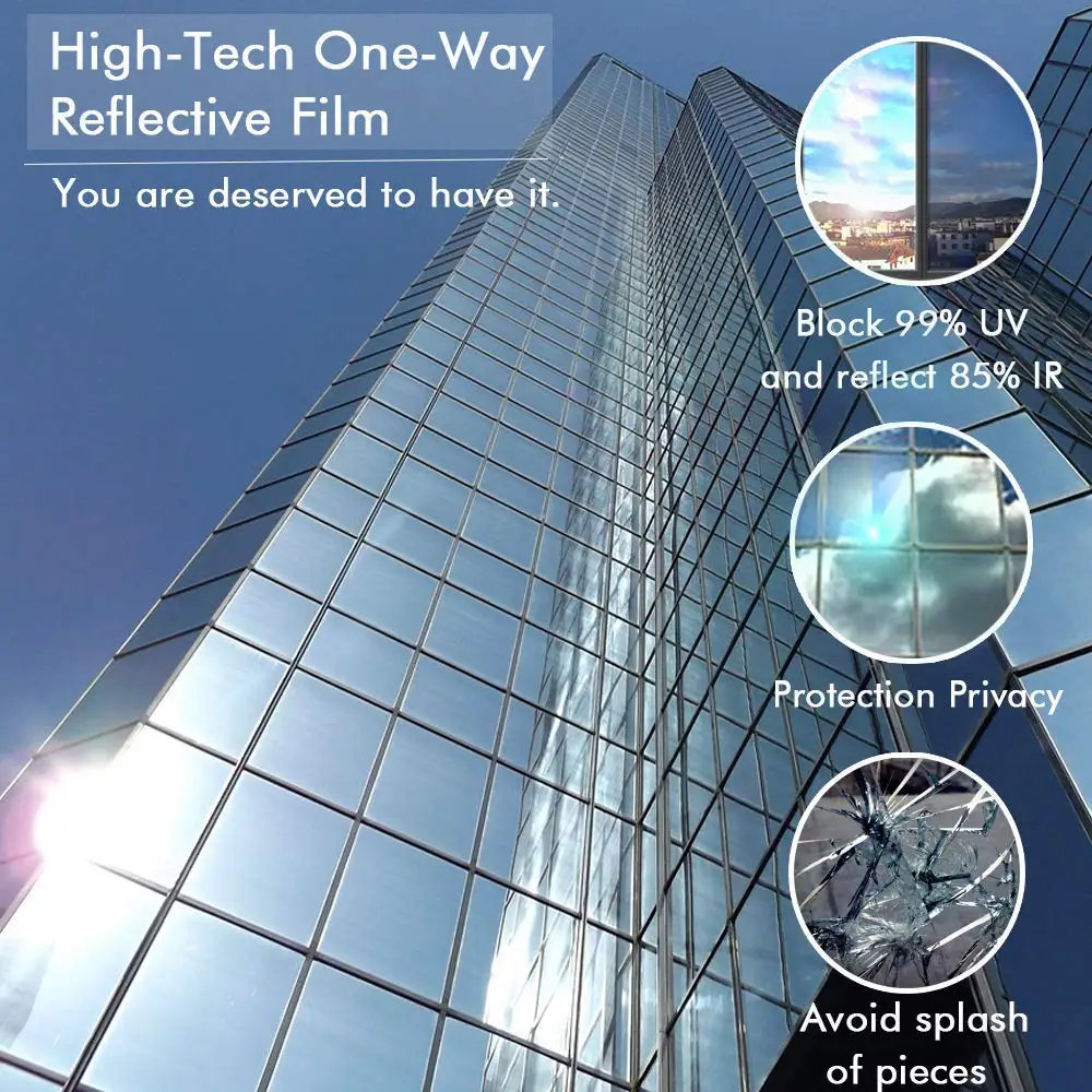 Reflective Window Film Mirror One Way Daytime Privacy Anti UV Self-adhesive Window Sticker Removable Decorative Screen Stickers
Reflective Window Film Mirror One Way Daytime Privacy Anti UV Self-adhesive Window Sticker Removable Decorative Screen Stickers