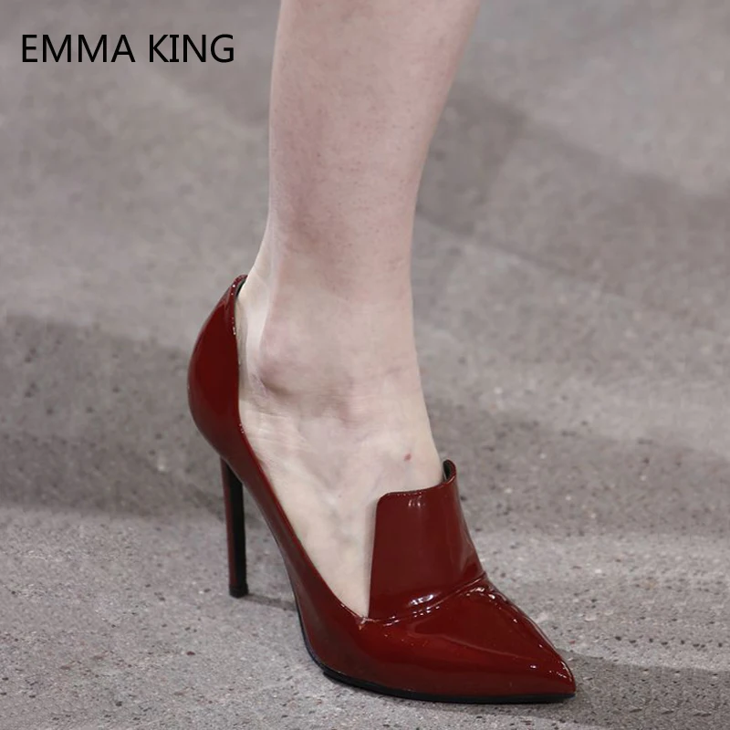 Фото Женские замшевые туфли лодочки на высоком каблуке шпильке с острым носком для