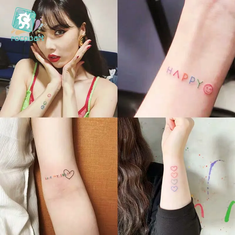 HyunA ins серии пачка цветов радуги для самовыражения стикер татуировки уход за