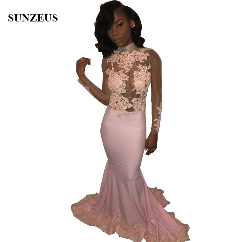 Pink Mermaid Prom Dress Long Sleeves O-neck Appliques Sexy Party Gowns For Black Girls Jersey Long Vestidos Prom 2022
Pink Mermaid Prom Dress Long Sleeves O-neck Appliques Sexy Party Gowns For Black Girls Jersey Long Vestidos Prom 2022