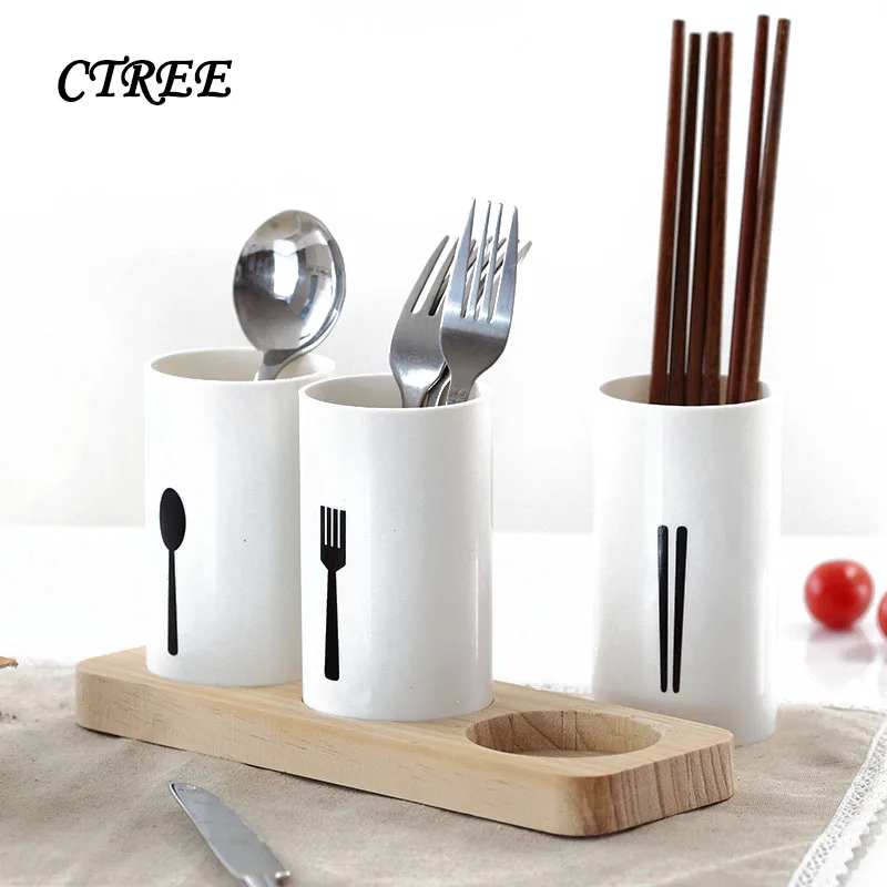 CTREE 1Set White Chopsticks Tube Tableware Storage Rack Oak Base Draining Rack Shovel Spoon Knife Fork Box Kitchen Storage C668
CTREE 1Set White Chopsticks Tube Tableware Storage Rack Oak Base Draining Rack Shovel Spoon Knife Fork Box Kitchen Storage C668
