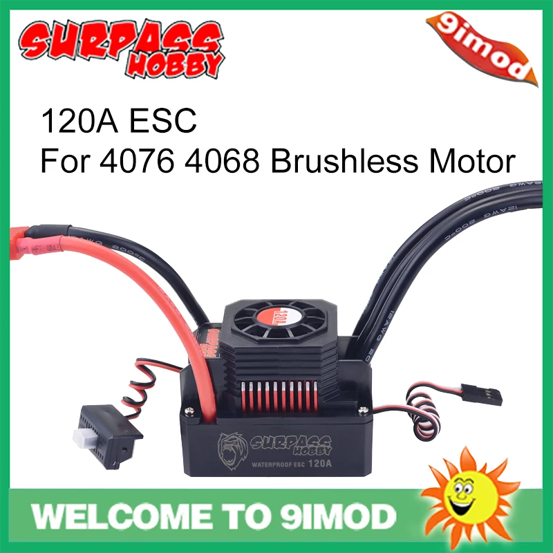 SURPASS HOBBY KK 120A ESC Waterproof Electric Speed Controller for 1/8 RC Car 4076 4068 Brushless Motor
SURPASS HOBBY KK 120A ESC Waterproof Electric Speed Controller for 1/8 RC Car 4076 4068 Brushless Motor
