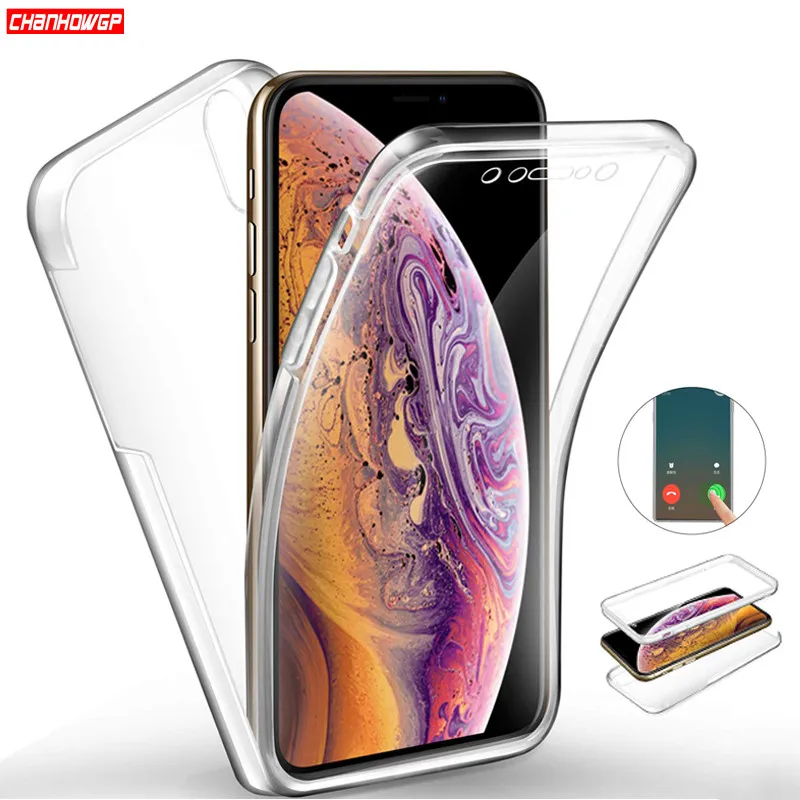 Защитный чехол для iPhone XS Max XR X 8 7 6 6S Plus 5 360 SE Мягкий Силиконовый противоударный из