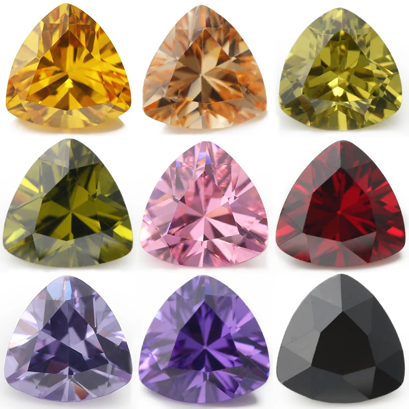 Size 3x3mm~12x12mm AAAAA Trillion Shape Pink Purple Orange Garnet Color Cubic Zirconia Stones White CZ Gems For Jewelry
Size 3x3mm~12x12mm AAAAA Trillion Shape Pink Purple Orange Garnet Color Cubic Zirconia Stones White CZ Gems For Jewelry