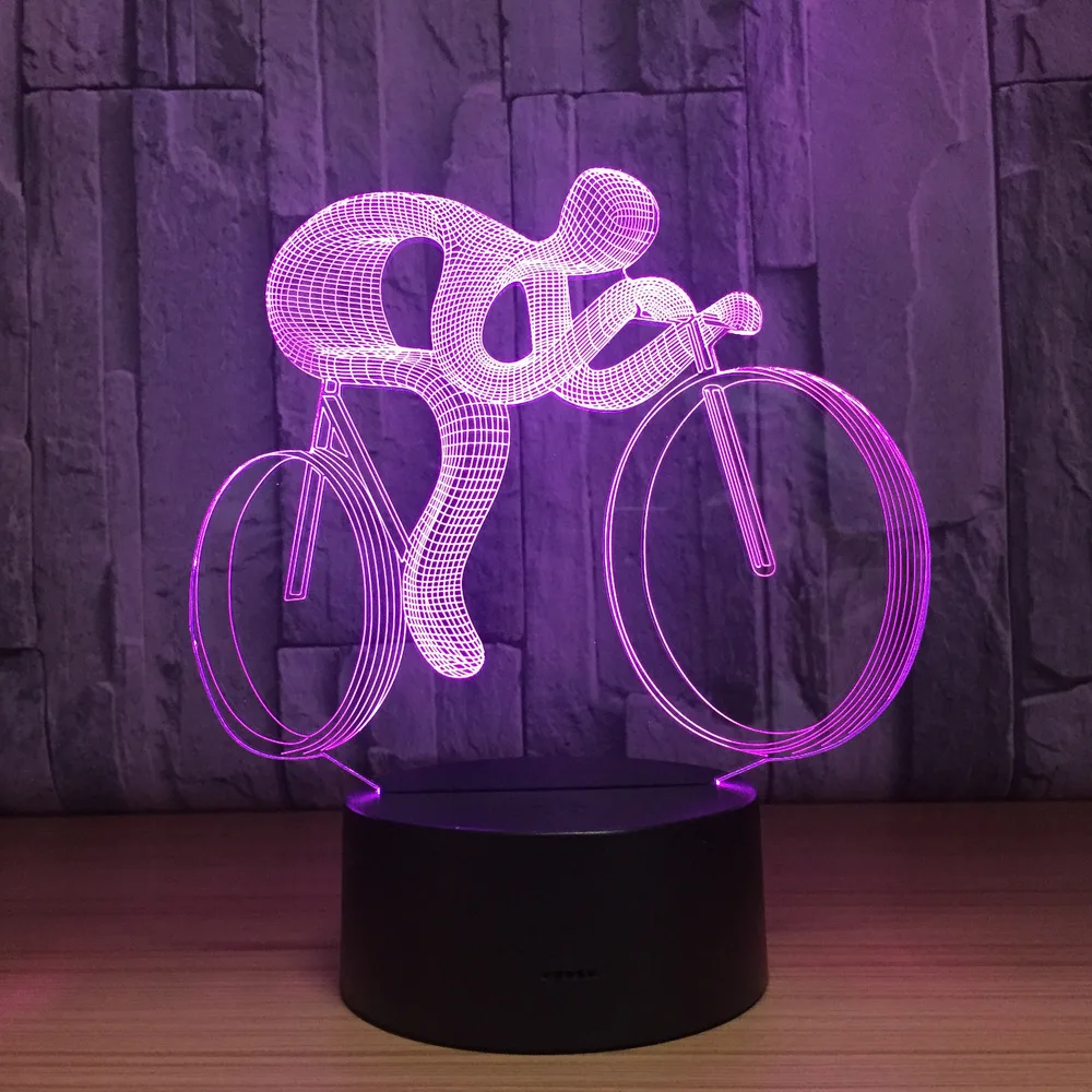 Holiday Gifts 3D LED Table Lamp LED 3D Bicycle Shape Lamp 7 Colors USB Deco Lights Riding Sports Light Drop Shipping
Holiday Gifts 3D LED Table Lamp LED 3D Bicycle Shape Lamp 7 Colors USB Deco Lights Riding Sports Light Drop Shipping