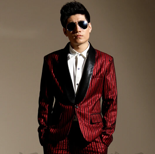 Plus size Personality Men's Red Silk Slim Suits Costumes for Stage show suits wear Nightclub bar DJ Male singer DS costumes
Plus size Personality Men's Red Silk Slim Suits Costumes for Stage show suits wear Nightclub bar DJ Male singer DS costumes