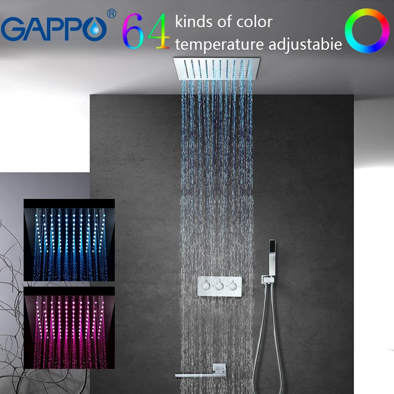GAPPO Shower Faucets waterfall bathroom mixer faucet LED rainfall shower faucet mixer tap wall mounted rain shower
GAPPO Shower Faucets waterfall bathroom mixer faucet LED rainfall shower faucet mixer tap wall mounted rain shower
