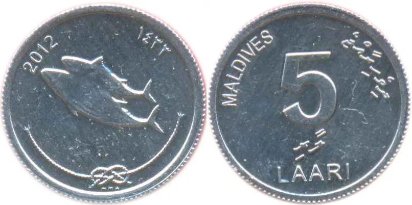 17 мм Maldives 5 Laari 100% настоящая памятная монета оригинальная коллекция|Безвалютные