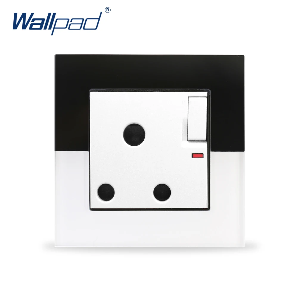 15а настенное гнездо Wallpad Кристальное стекло панель 110в 250в Южная Африка стандарт
