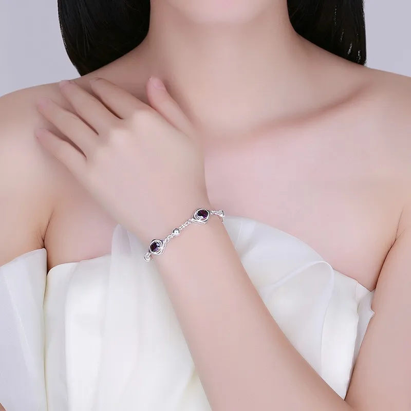 New Arrival 925 Sterling Silver luxury Zircon Bracelets For Women Silver Beads Pendants Bracelets Femme Wedding Jewelry Gifts
New Arrival 925 Sterling Silver luxury Zircon Bracelets For Women Silver Beads Pendants Bracelets Femme Wedding Jewelry Gifts