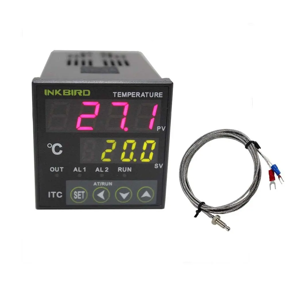 Inkbird AC 100 - 220V ITC-100VH Digital PID Thermostat Temperature Controller, DA 40A SSR, Black Heat Sink with K Thermocouple
Inkbird AC 100 - 220V ITC-100VH Digital PID Thermostat Temperature Controller, DA 40A SSR, Black Heat Sink with K Thermocouple
