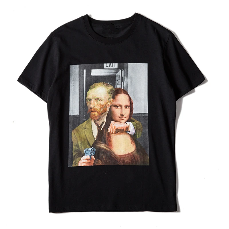 Новинка мужские футболки в стиле панк Gunner Mona Lisa хип хоп скейтборд улица хлопковые