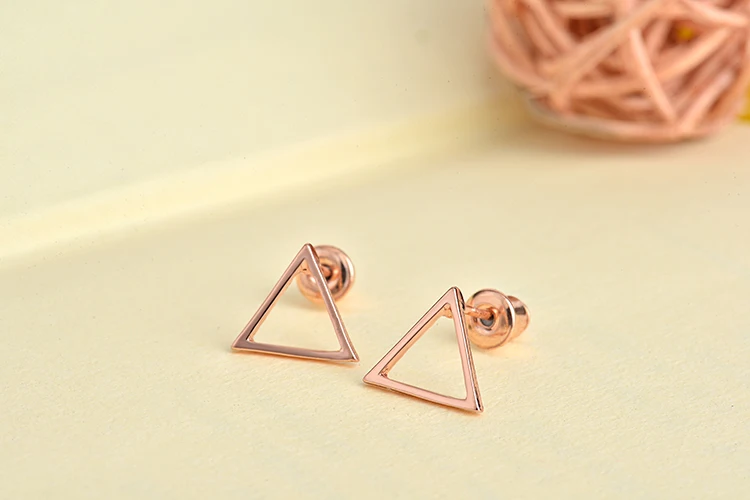 

Jisensp 30pcs/lot Brass Hollow Triangle Stud Earrings Tiny Triangle Shape Fashion Earring Studs Wholesale Female Jewelry E062