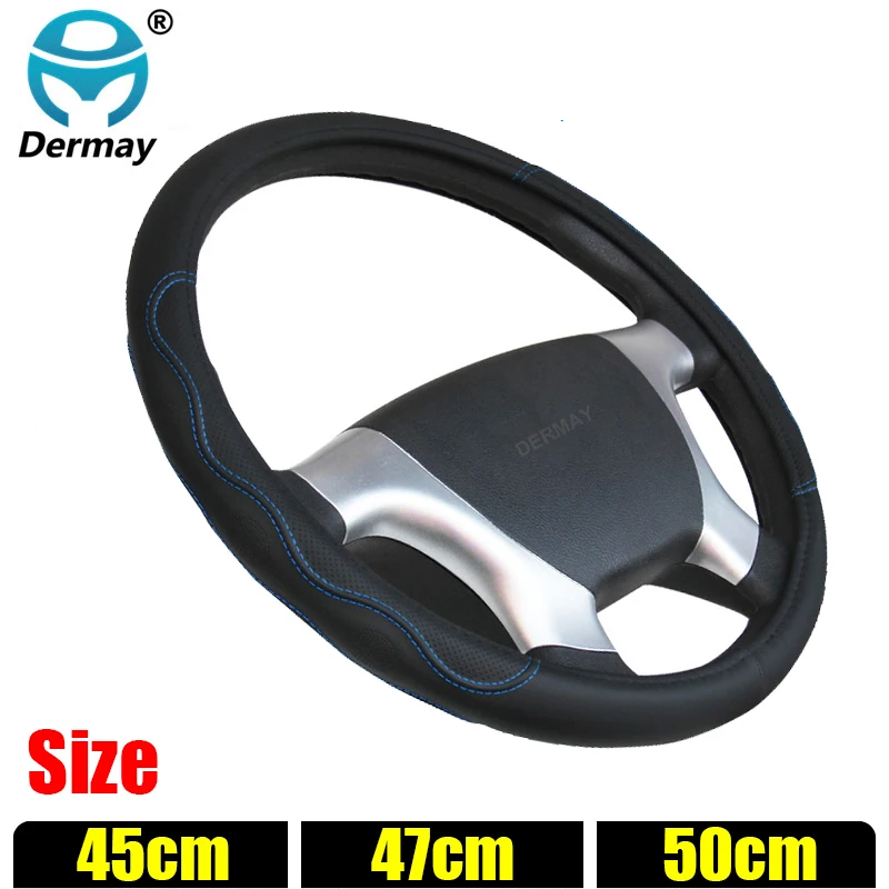 DERMAY Car Steering Wheel Covers 45cm 47cm 50cm PU Leather Blue line for Car Bus Truck Customized Large Size
DERMAY Car Steering Wheel Covers 45cm 47cm 50cm PU Leather Blue line for Car Bus Truck Customized Large Size