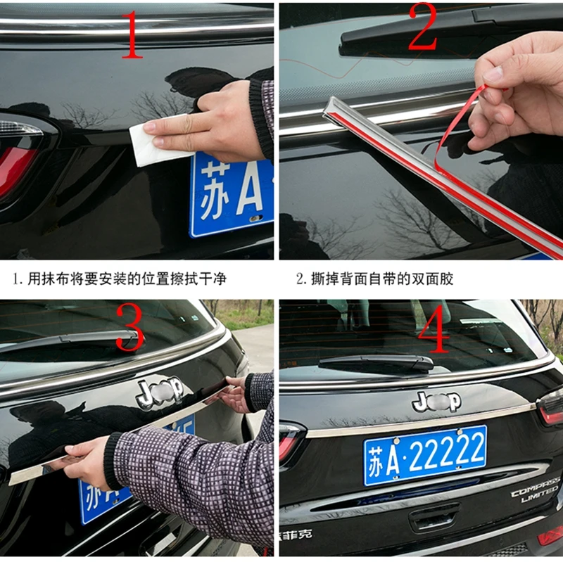 Stainless Steel Rear Trunk Lid Cover Decoration Tail Gate Garnish Strip Trim 2Pcs For Jeep Compass Second Generation 2017 2018
Stainless Steel Rear Trunk Lid Cover Decoration Tail Gate Garnish Strip Trim 2Pcs For Jeep Compass Second Generation 2017 2018