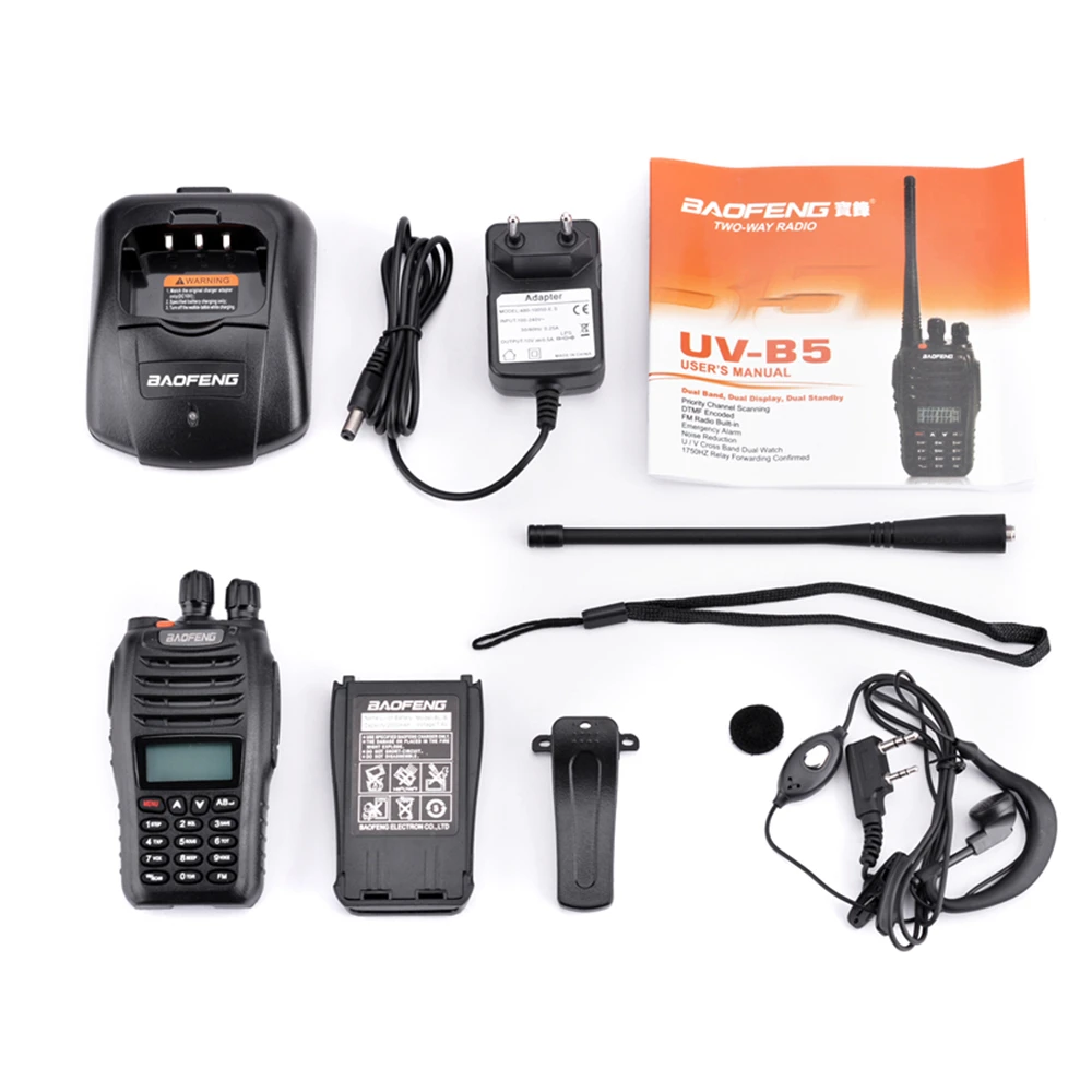 2 Pcs Baofeng UV-B5 Walkie Talkie 99 Channel Two Way Radio UHF VHF Long Range Handheld FM HF Transceiver Ham Radio Comunicador
2 Pcs Baofeng UV-B5 Walkie Talkie 99 Channel Two Way Radio UHF VHF Long Range Handheld FM HF Transceiver Ham Radio Comunicador