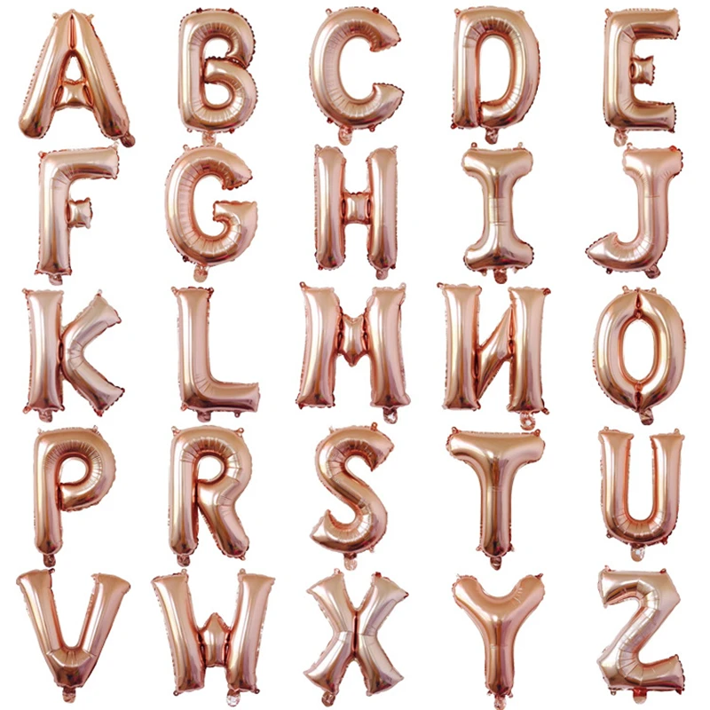 16 Inch Rose Gold Alphabet Letters Aluminium Balloons Kids Birthday Party Decorations Foil Air Balloons Wedding Party Supplies
16 Inch Rose Gold Alphabet Letters Aluminium Balloons Kids Birthday Party Decorations Foil Air Balloons Wedding Party Supplies