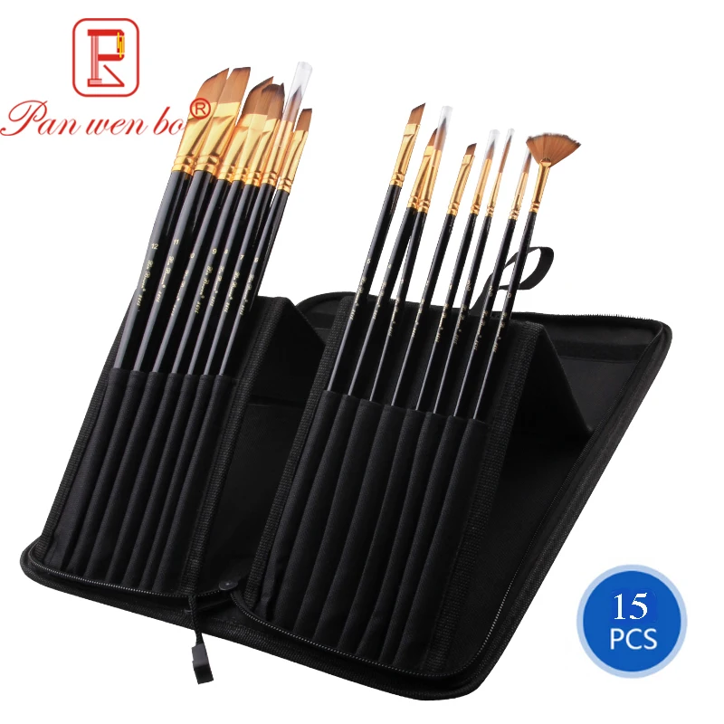 15 Pcs Black Painting Brushes With Portable Bag For Professional Watercolor Oil Painting Artist And School Supplies
15 Pcs Black Painting Brushes With Portable Bag For Professional Watercolor Oil Painting Artist And School Supplies