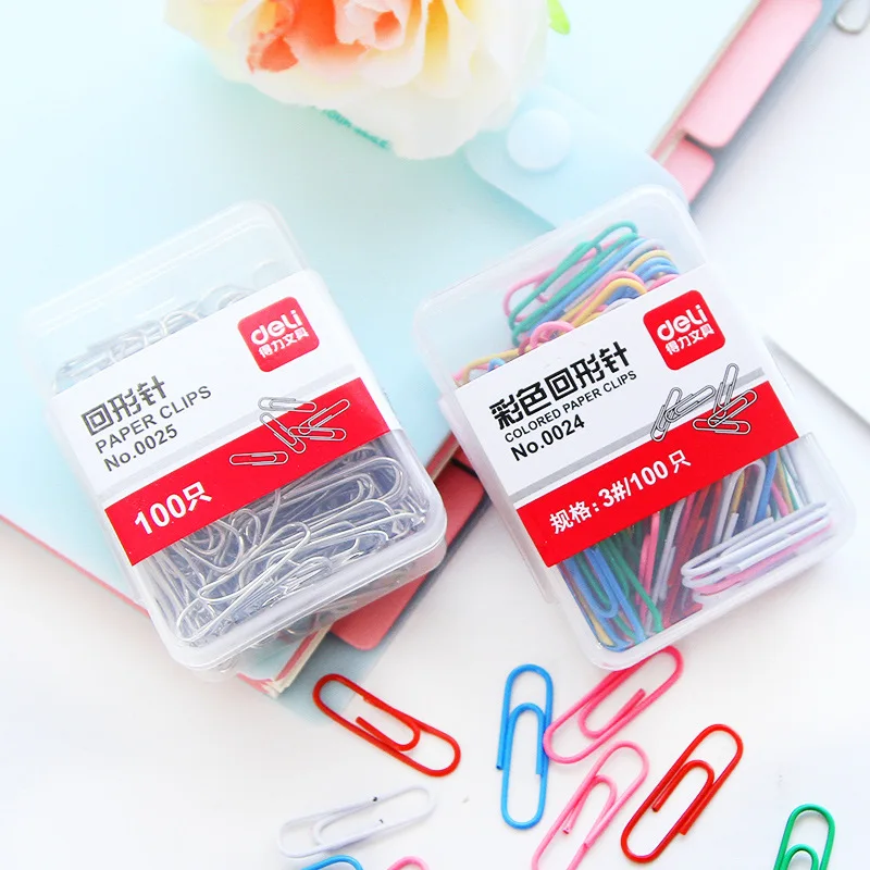 100Pcs/Box Colorful Paper Clips Mini Metal Memo Clip For Book Stationery School Supplies
100Pcs/Box Colorful Paper Clips Mini Metal Memo Clip For Book Stationery School Supplies