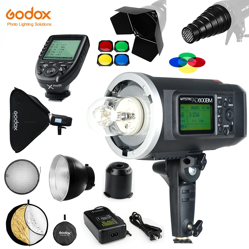Вспышка Godox AD600B 600Ws TTL GN87 1/8000 HSS с уличным креплением Bowens триггером XPRO софтбокс 32