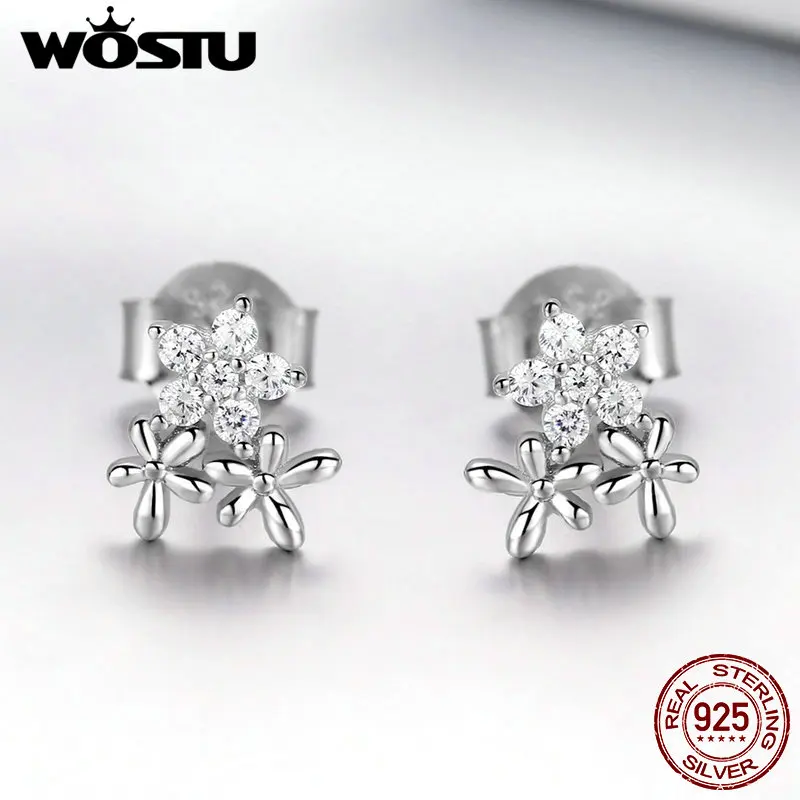 WOSTU Classic Style 925 Sterling Silver Snowflake Flower Stud Earrings For Women Wedding Small Earrings Luxury Jewelry FNE030
WOSTU Classic Style 925 Sterling Silver Snowflake Flower Stud Earrings For Women Wedding Small Earrings Luxury Jewelry FNE030
