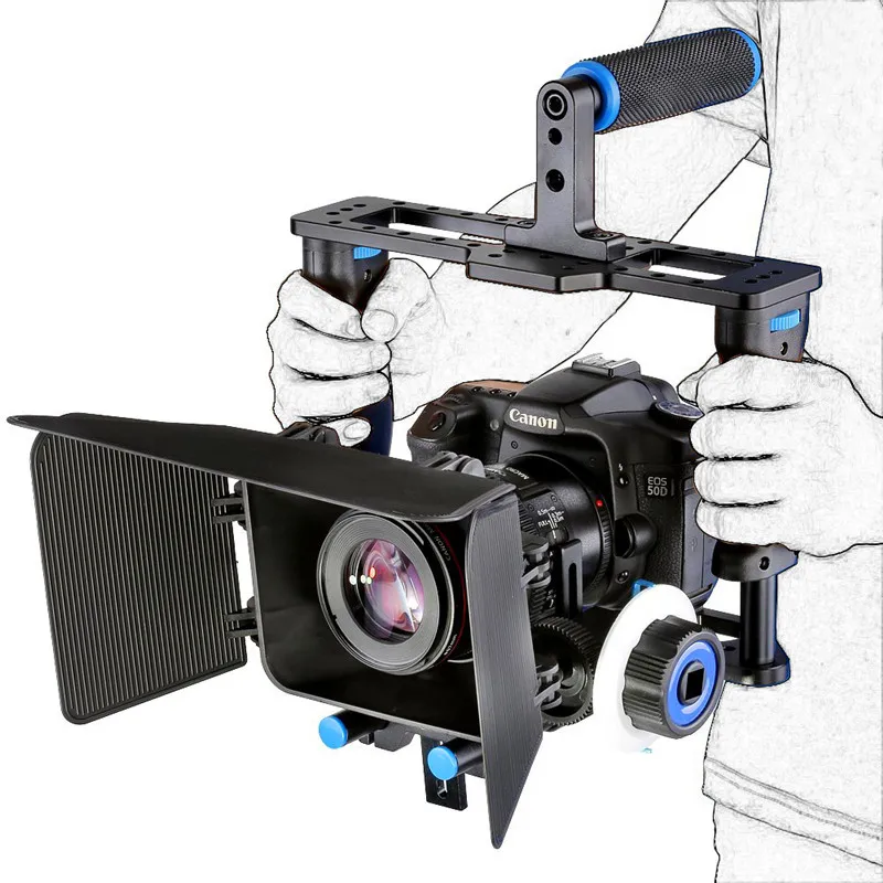 DSLR камера клетка SLR видео комплект ручной стабилизатор фильм делая Rig + ручка