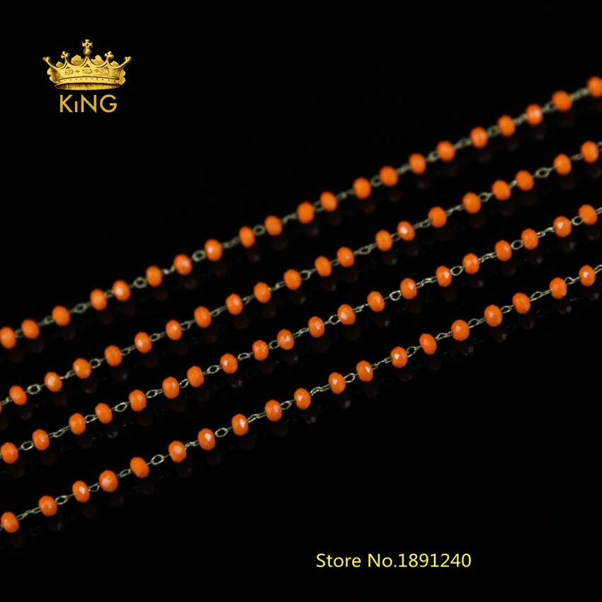 5Meter/lot DIY 2X3mm Wire Wrapped Beaded Rosary Chain Faceted Orange Natural Stone Glass Beads for Necklace Bracelet HX079
5Meter/lot DIY 2X3mm Wire Wrapped Beaded Rosary Chain Faceted Orange Natural Stone Glass Beads for Necklace Bracelet HX079