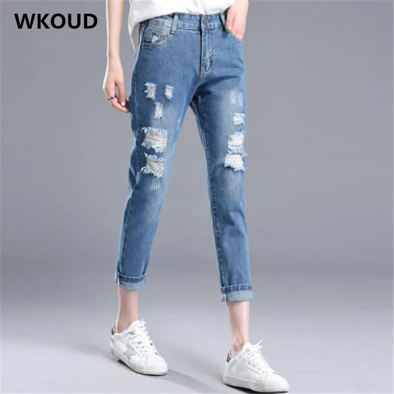 WKOUD Blue Hole Jeans For Women 2019 Spring Jeans Bleached Scratched Denim Pencil Pants Casual Regular Jean Trousers P8835
WKOUD Blue Hole Jeans For Women 2019 Spring Jeans Bleached Scratched Denim Pencil Pants Casual Regular Jean Trousers P8835