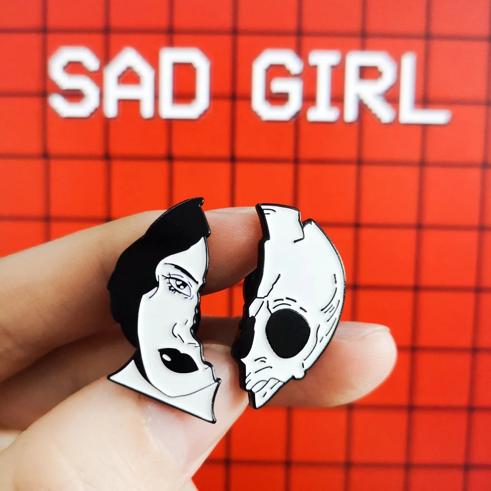 Woman Skeleton Face Enamel Pin Brooches Skull Punk Brooches For Clothes Bag Buckle Button Badge Gothic Jewelry Gift For Friends
Woman Skeleton Face Enamel Pin Brooches Skull Punk Brooches For Clothes Bag Buckle Button Badge Gothic Jewelry Gift For Friends