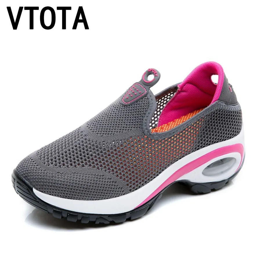 

VTOTA Women Summer Sneakers Women 2018 Slip On Shoes For Women Tenis Feminino Casual Shoes Mesh Wedges Shoes Zapatillas Mujer H2