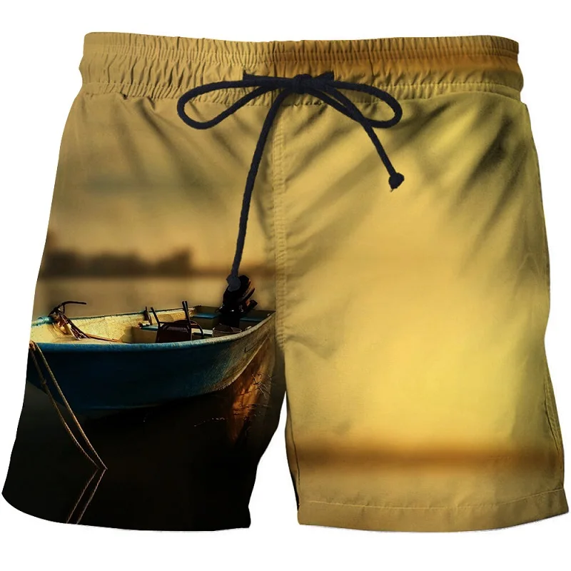 Мужские шорты для плавания Fish 3 d с принтом одежда серфинга пляжные летний