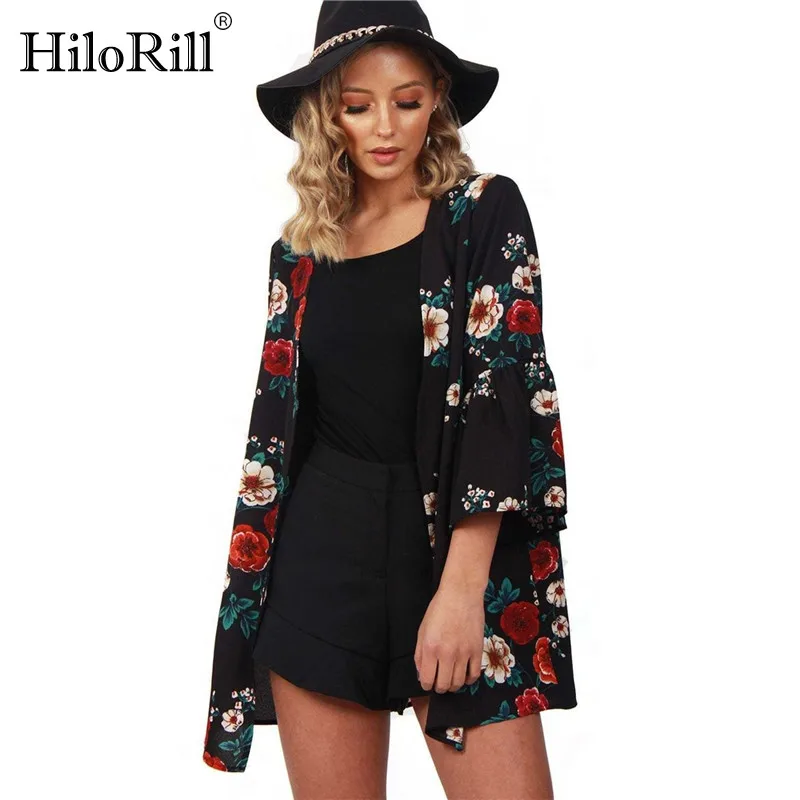 HiloRill Casual Summer Cardigan Flare Sleeve Chiffon Blouse Vintage Floral Print Women Long Cardigan Streetwear Blusa Feminina
HiloRill Casual Summer Cardigan Flare Sleeve Chiffon Blouse Vintage Floral Print Women Long Cardigan Streetwear Blusa Feminina