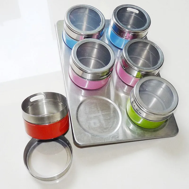 6pcs Magnetic Spice Jars Magnetic Cruet Condiment Spices Set Stainless Steel Condimento Canister sauce bottle Seasoning Tools
6pcs Magnetic Spice Jars Magnetic Cruet Condiment Spices Set Stainless Steel Condimento Canister sauce bottle Seasoning Tools