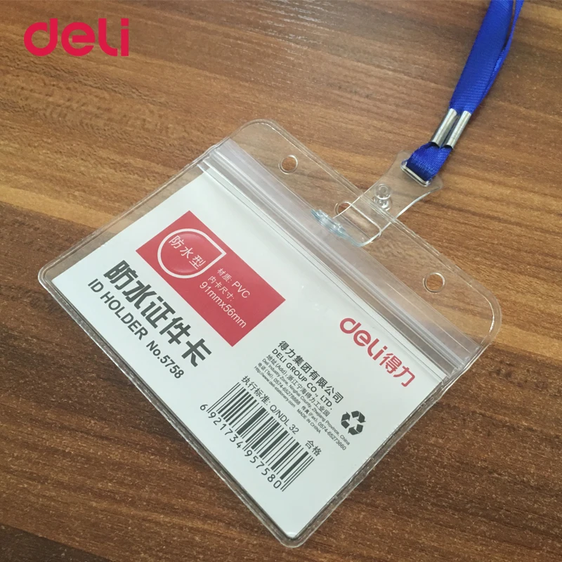 Deli transparent waterproof ID/IC card holder with lanyard for office exhibition employee card name tag company business badge
Deli transparent waterproof ID/IC card holder with lanyard for office exhibition employee card name tag company business badge