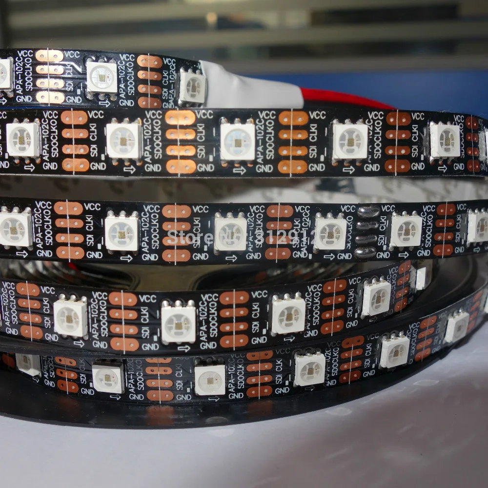 Черная светодиодная Пиксельная лента PCB 4M DC5V APA-102C адресная; 60 светодиодов/м с 60 пикселей/м; Не водонепроницаемая
Черная светодиодная Пиксельная лента PCB 4M DC5V APA-102C адресная; 60 светодиодов/м с 60 пикселей/м; Не водонепроницаемая
