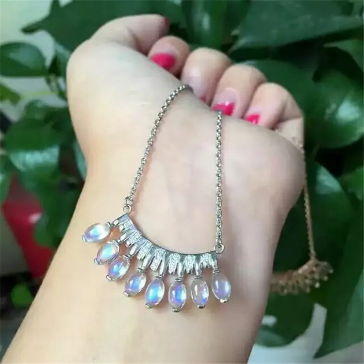 KJJEAXCMY boutique jewels 925 Pure silver inlay moonlight stone clavicle micro - set pendant + necklace natural gem lady's hand
KJJEAXCMY boutique jewels 925 Pure silver inlay moonlight stone clavicle micro - set pendant + necklace natural gem lady's hand