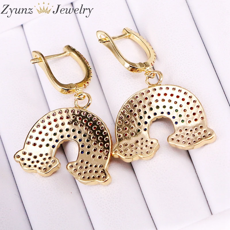 5 Pairs Rainbow Crystal Zirconia Dangle earring paved colourful CZ delicate girl ladies fashion gift jewelry
5 Pairs Rainbow Crystal Zirconia Dangle earring paved colourful CZ delicate girl ladies fashion gift jewelry
