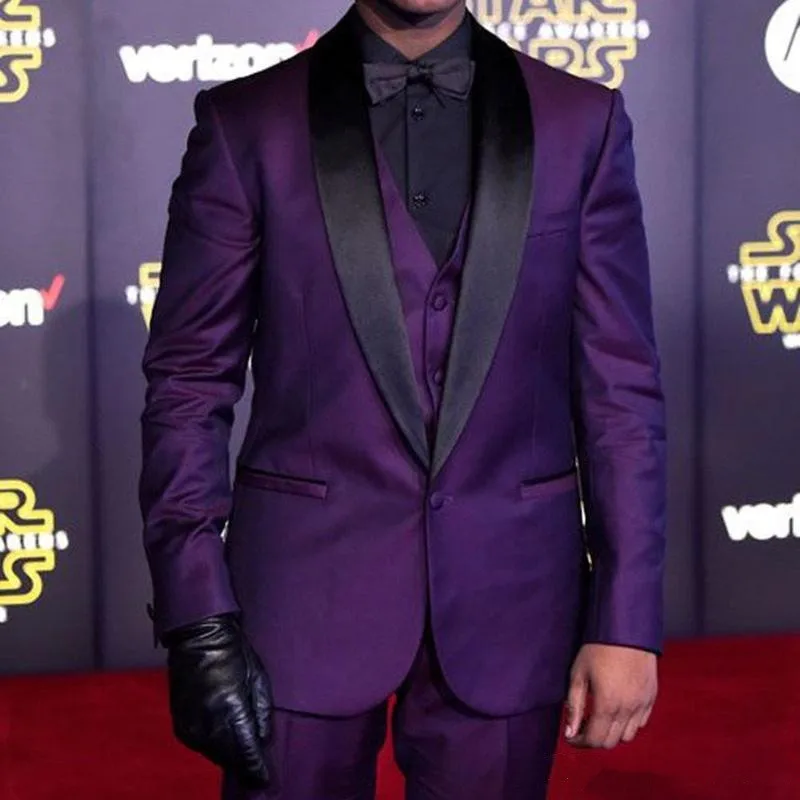 Three Piece Custom Made Purple Men Wedding Suits Black Shawl Lapel Cheap Groomsmen Tuxedos Prom Party Suit
Three Piece Custom Made Purple Men Wedding Suits Black Shawl Lapel Cheap Groomsmen Tuxedos Prom Party Suit