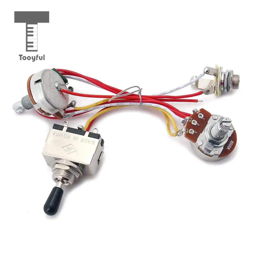 Tooyful Guitar Pickup Wiring Harness Kit 3 Way Toggle Switch 500K Pots for Electric Guitar Cigar Box Guitar Replacement Parts
Tooyful Guitar Pickup Wiring Harness Kit 3 Way Toggle Switch 500K Pots for Electric Guitar Cigar Box Guitar Replacement Parts