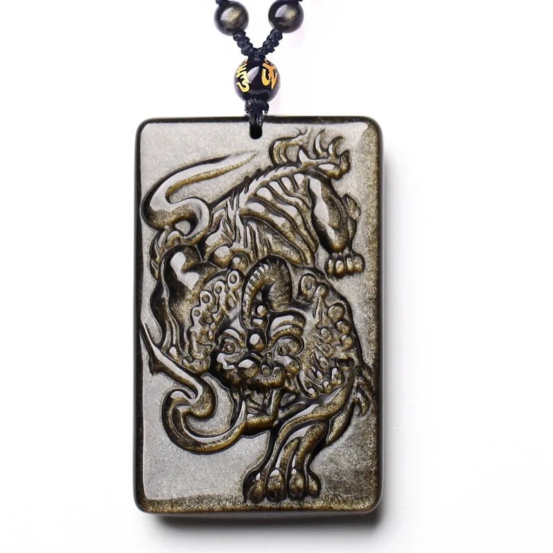 Gold Obsidian Big Lion Pendant With Gold Beads Necklace Men's Jewelry Women's Jewelry
Gold Obsidian Big Lion Pendant With Gold Beads Necklace Men's Jewelry Women's Jewelry
