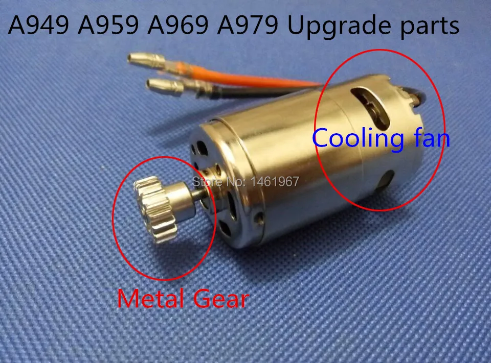 Wltoys A949 A959 A969 A979 1/18 4WD RC Car upgraded spare part 390 Cooling fan Motor with metal gear
Wltoys A949 A959 A969 A979 1/18 4WD RC Car upgraded spare part 390 Cooling fan Motor with metal gear