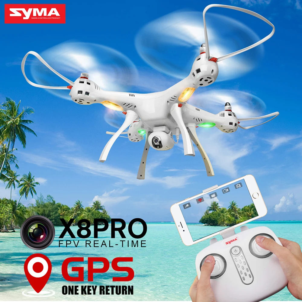 Фото Новое поступление SYMA X8PRO GPS RC Дрон с Wi Fi камерой HD FPV Дроны для селфи 2 4G 4CH